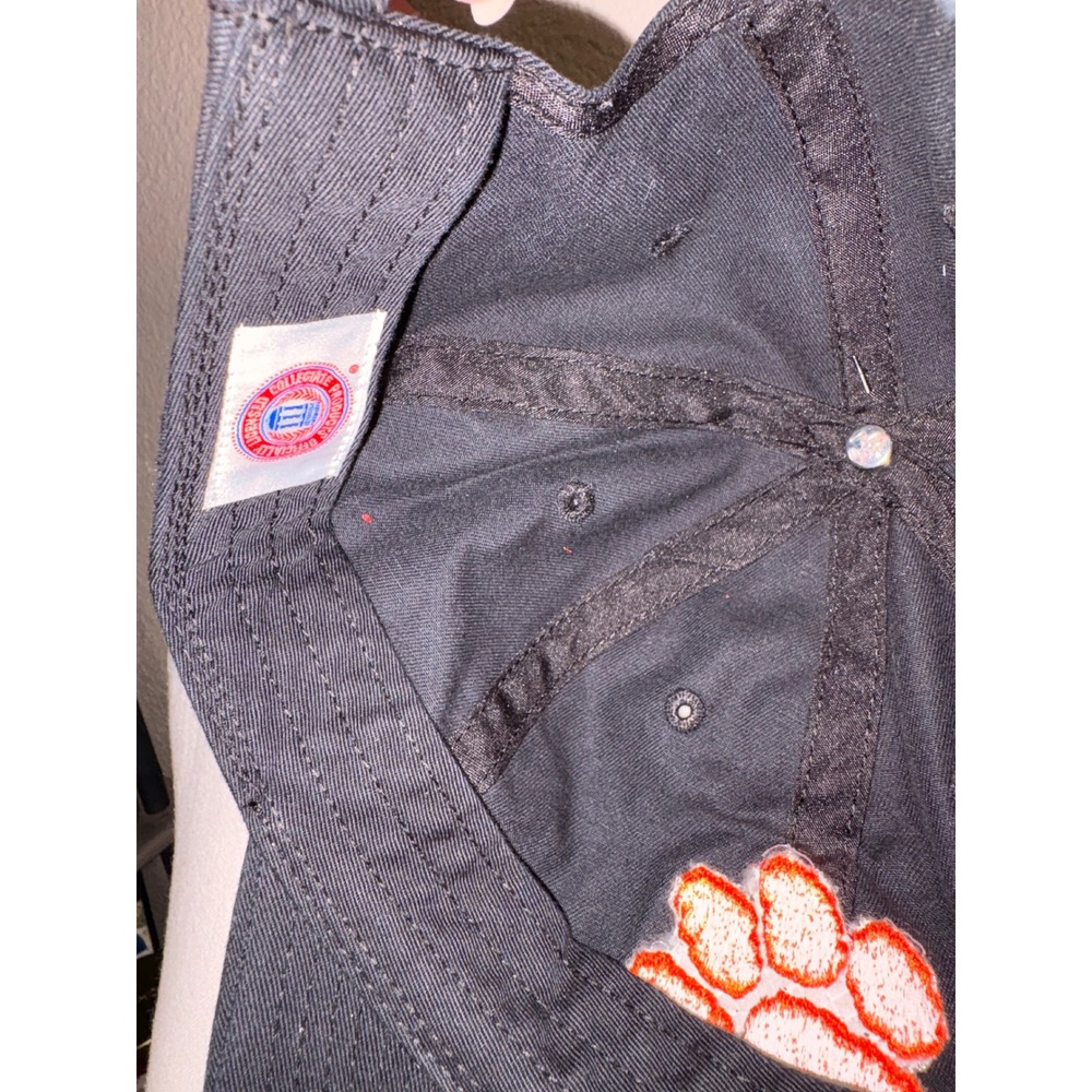 Fan Favorite Clemson Tigers Hat Black Adjustable Chenille Paw Logo Cap OSFA - Picture 6 of 7